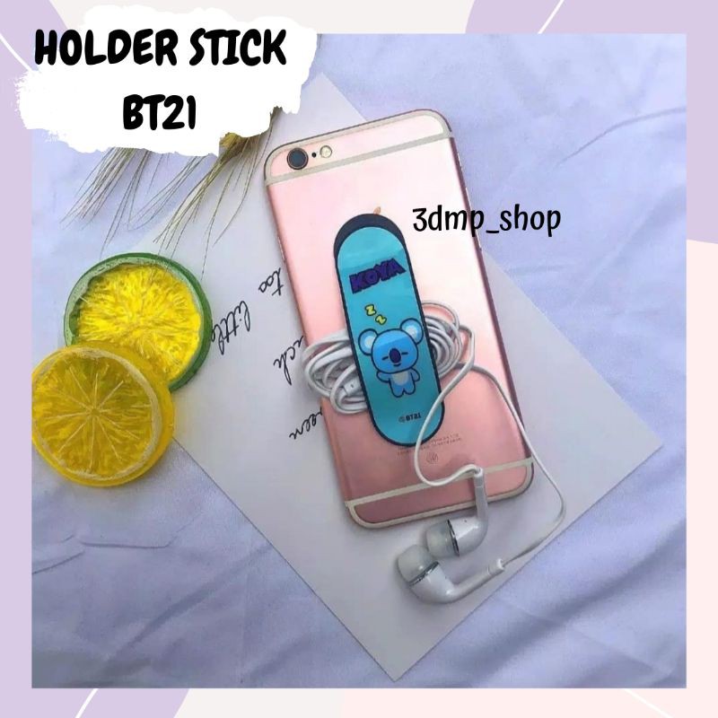 Holder stick Popsocket Iring hp ponsel BT21 BTS Jungkoook Jin RM JHope Rapmon Van Rj Mang Koya Tata