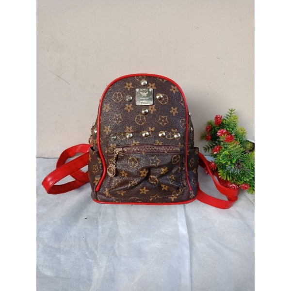 RANSEL MINI ALA LV FULL KULIT PVC,  CAKEP &BAGUS,  RANSEL ALA LV,  PRELOVED RANSEL KULIT,  RANSEL KU