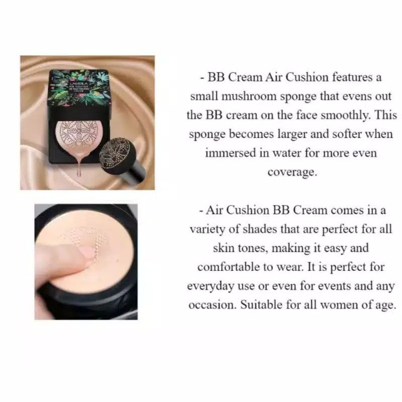 Medan Termurah Mushroom air cushion BB Moisturizing Cream Lameila