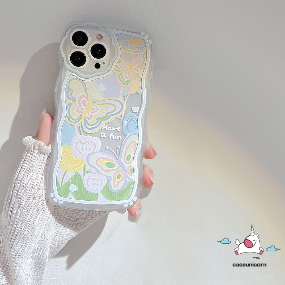 Soft Case TPU Motif Kupu-Kupu Bunga Untuk iPhone 13 12 11 Pro MAX 6 6s 7 8 Plus X XR XS MAX SE 2020