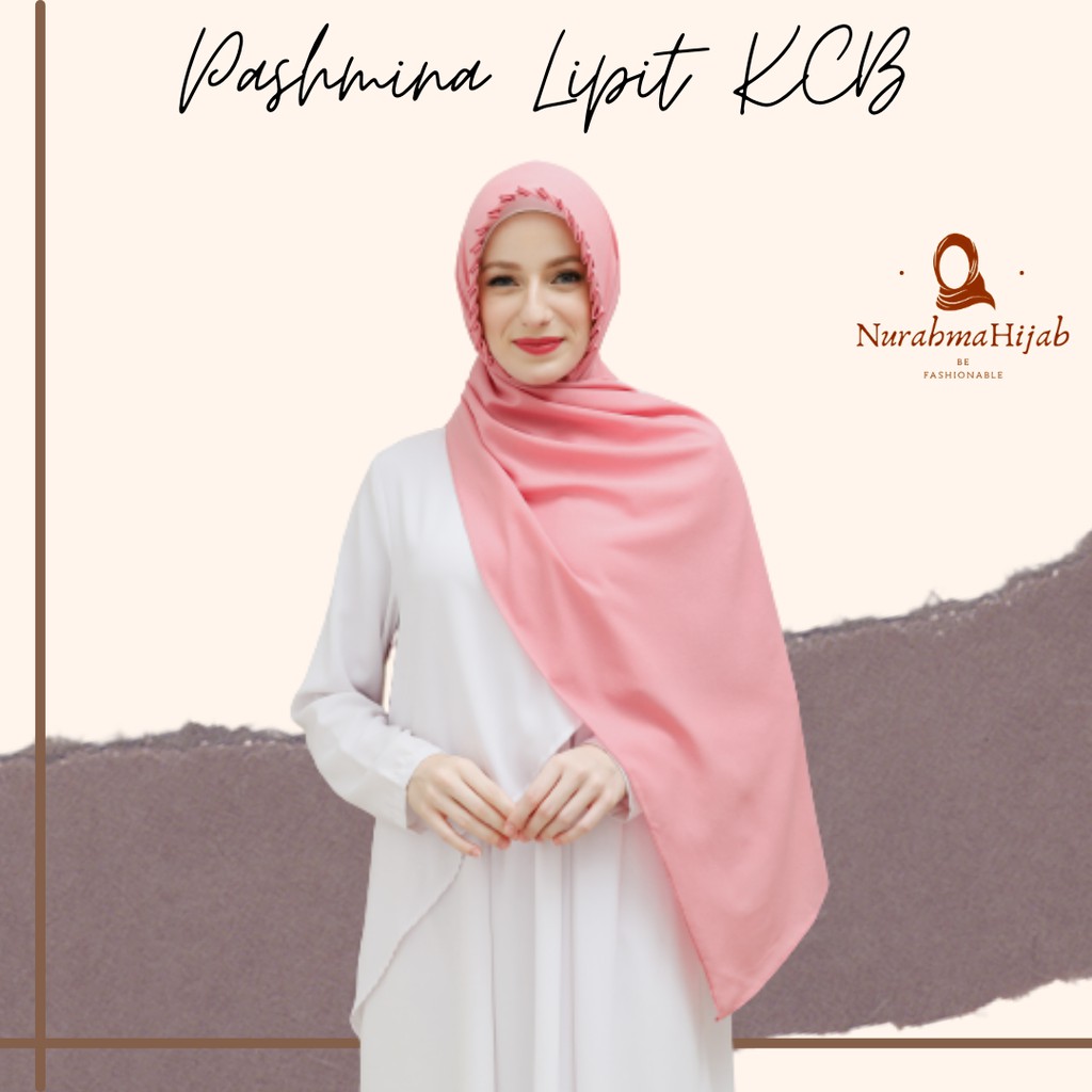 Pashmina Lipit Tali KCB 75x200cm Bahan Diamond / Pasmina Sabyan Tali Lipit / Pastal Gerigi KCB-3