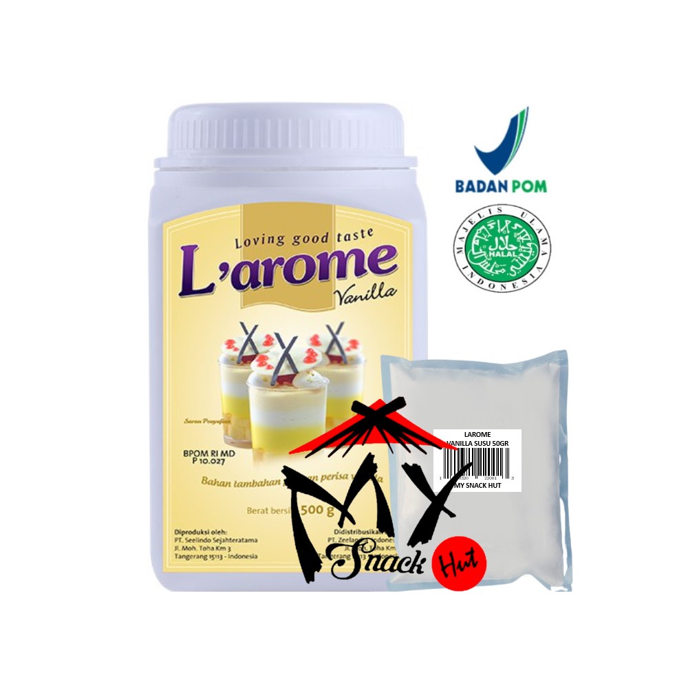 LAROME VANILLA SUSU 50GR - PERISA L'AROME VANILA SUSU BUBUK - MILKY VANILLA FLAVOUR POWDER HALAL MUI