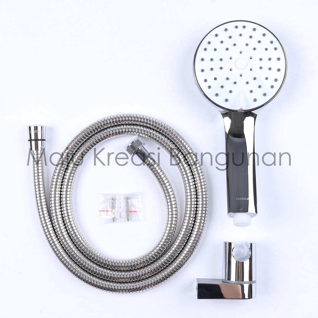 Hand Shower ONDA SO SS Chrome Kamar Mandi Tipe SOSS Kepala Bulat Toilet Termasuk Selang Fleksibel