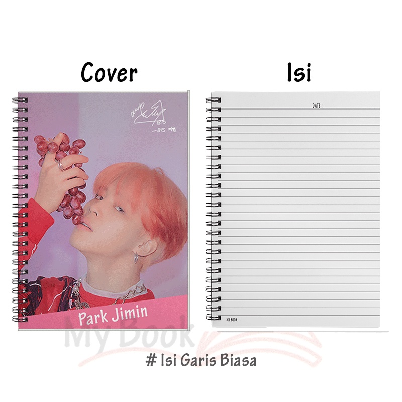 Ruled Notebook Diary Agenda Buku Catatan Bergaris A5 Kpop BTS 50 Lembar B07-Jimin #2