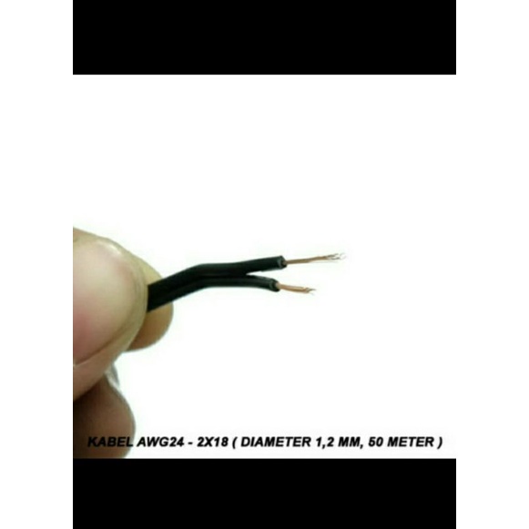 kabel awg24 1rol panjang 50meter 2x18 serabut tembaga