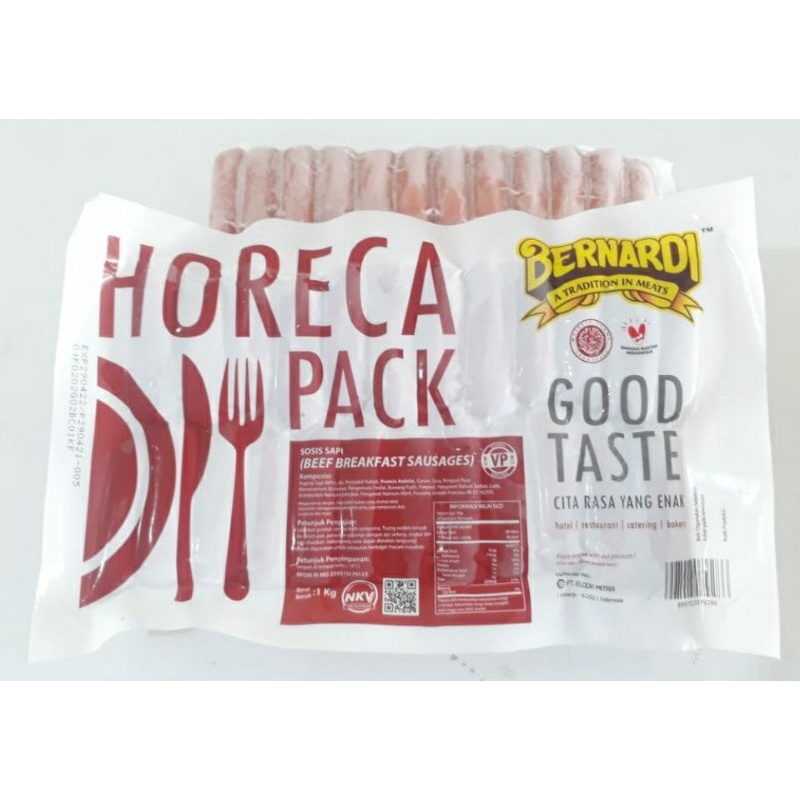 

Sosis Horeca Pack (beef breakfast sausagest) Bernardi 1000gr