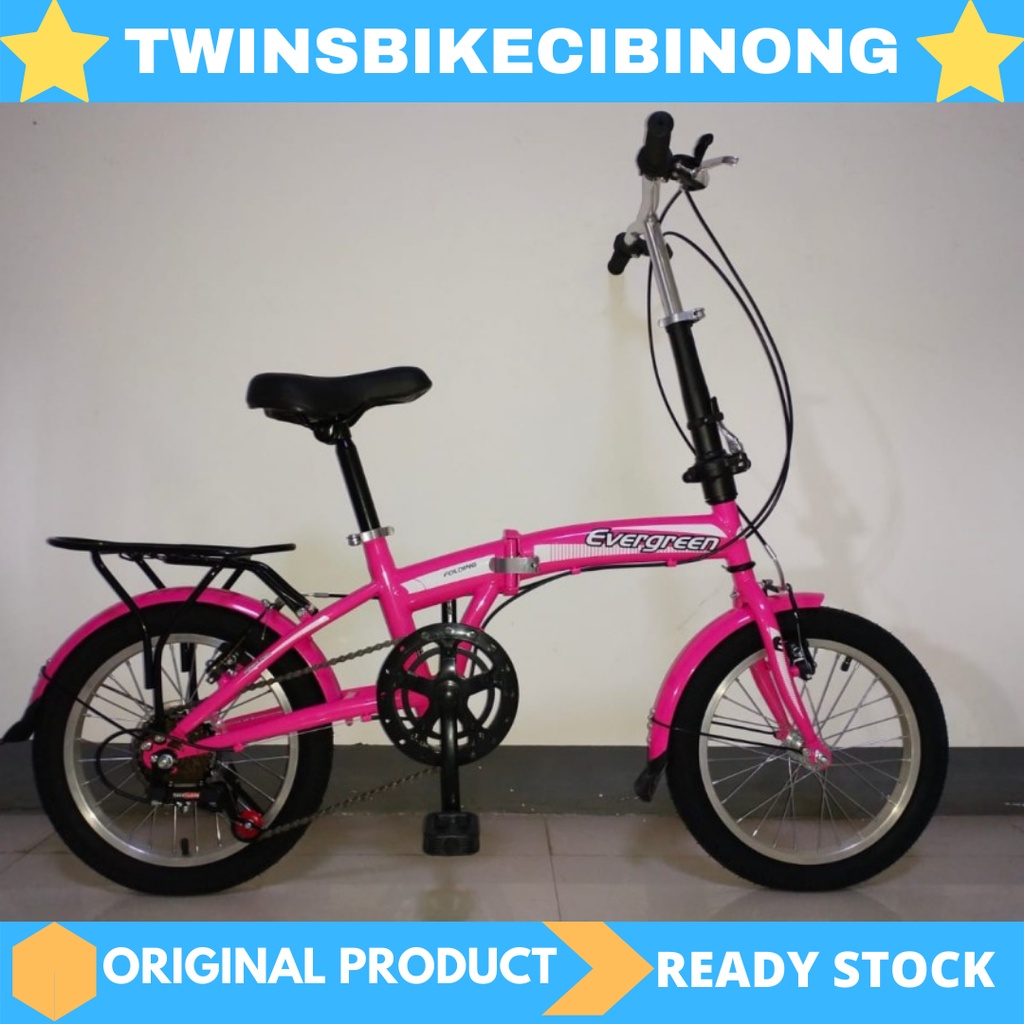 Sepeda Lipat 16 Evergreen 1Speed New-Pink