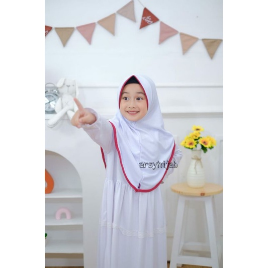 jilbab anak sekolah sd / kerudung anak kerut penguin 6-10thn