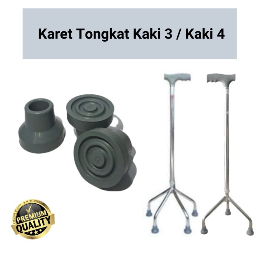 Karet Tongkat Kaki 3 Kaki 4 Universal premium quality Anti Slip diameter 16mm