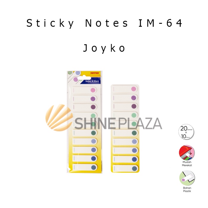 

Memo Sticky Notes Pastel Joyko IM-64 - Index Mark Penanda Pembatas Joyko