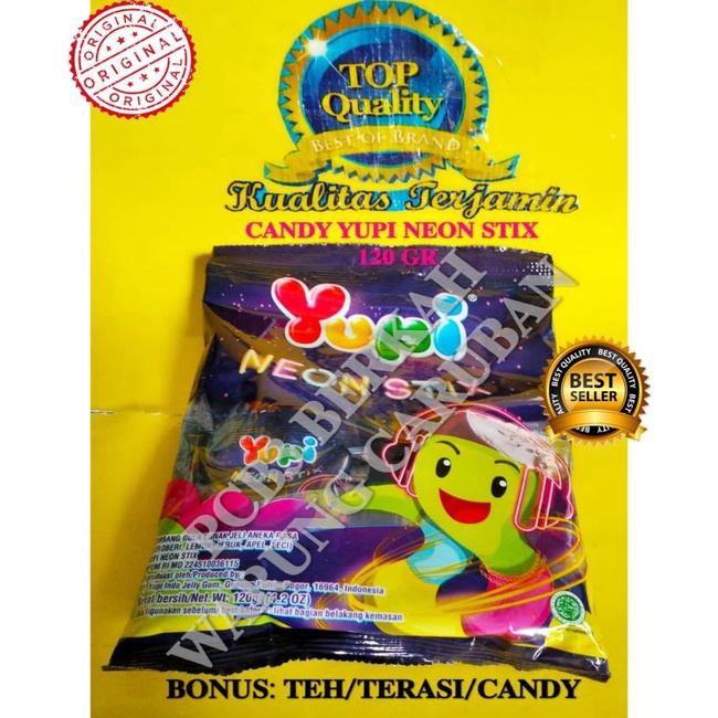 

CANDY YUPI NEON STIK 120 GR BONUS TEH/TERASI/CANDY