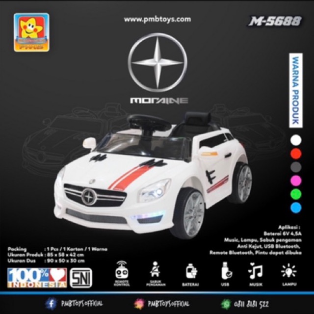 MAINAN MOBIL AKI ANAK PMB M 5688 M5688 MORAINE COUPE SPORT