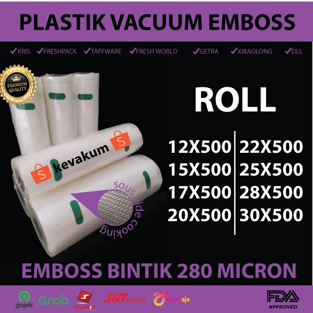 Plastik Vacum Embos Plastik Vacum Makanan ROLL Plastik Vakum Embos ROLL