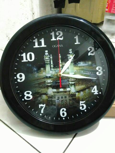 Jam Dinding Merk OGANA Ka'bah &amp; Mekkah Diameter 30Cm