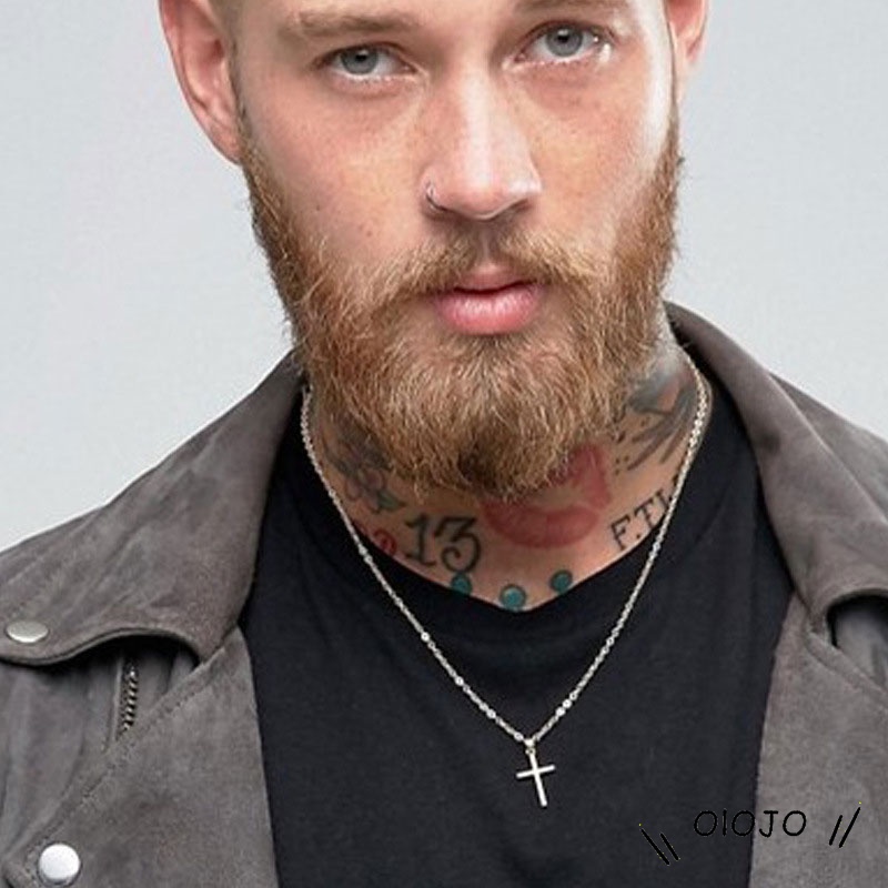 Kalung Salib Pria Rantai Vintage Cross Salib Liontin Kalung - ol