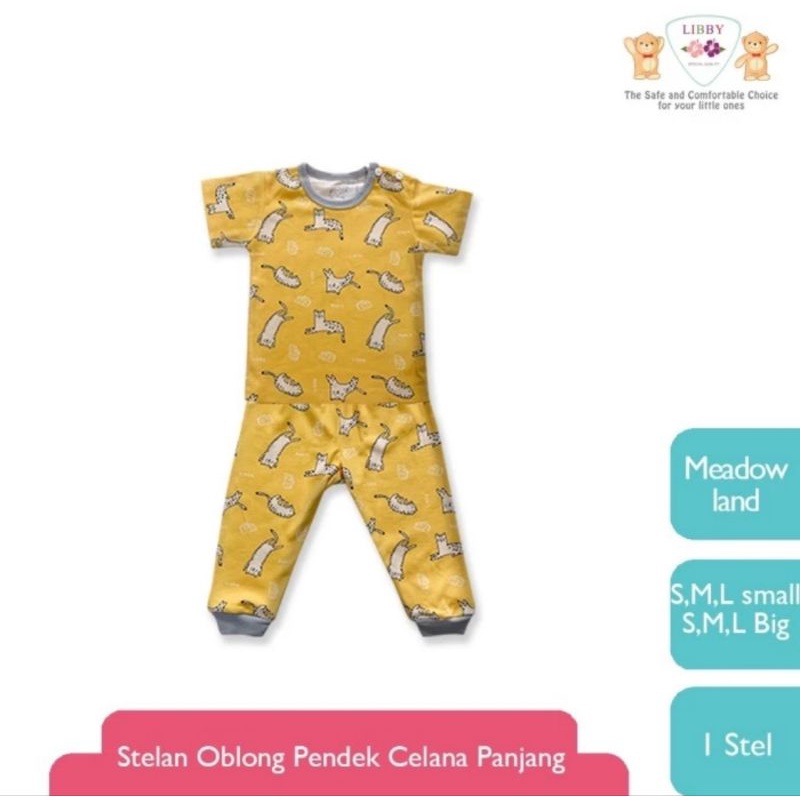 Libby Meadow Land Series Setelan Oblong Lengan Pendek Celana Panjang - Setelan Baju Anak