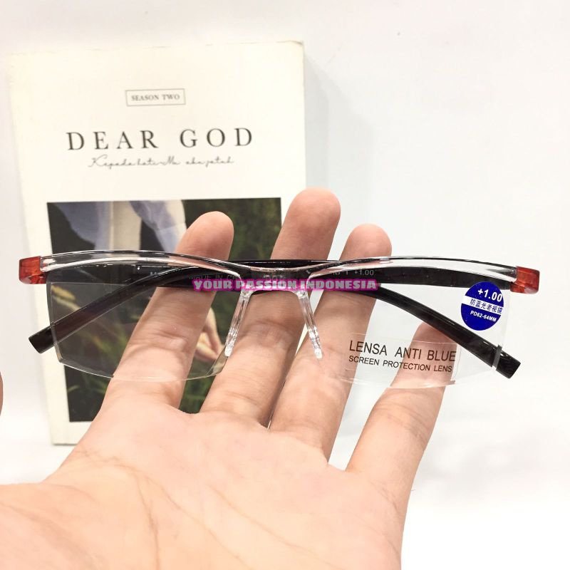 TC244 Kacamata Baca Antiradiasi Hp/Komputer +1.00 sd +3.00 Model Cowok Cewek Warna Random