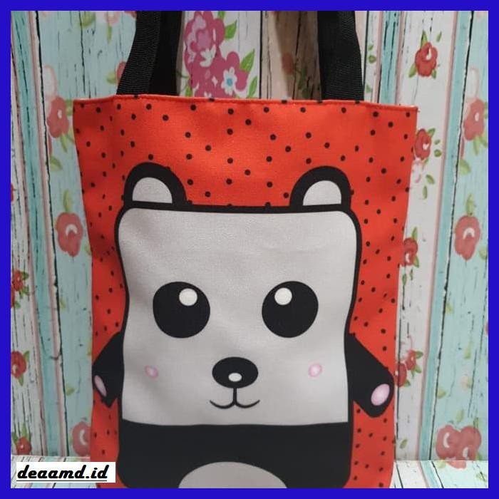 

Tasgnapmeles- Tas Tote Cute Animal Kanvas Super (Uk. L 23 Cm X T 29 Cm X Tebal 3 Cm)