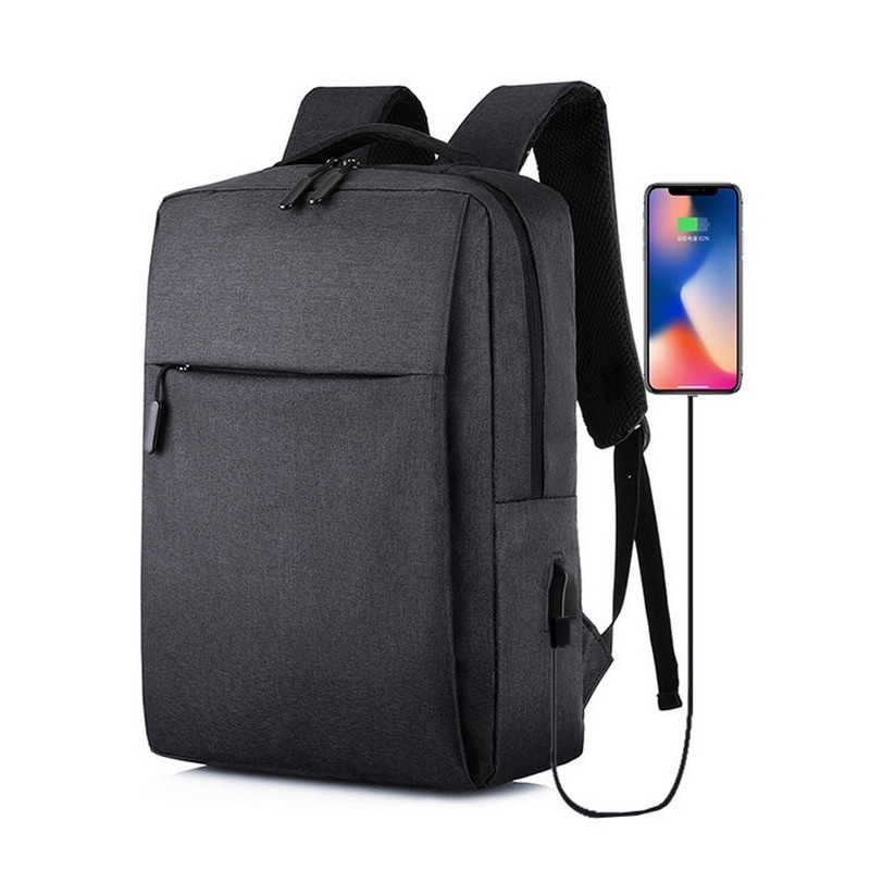 Tas Laptop Backpack Anti Maling with USB Charger Port - M135367 - Black