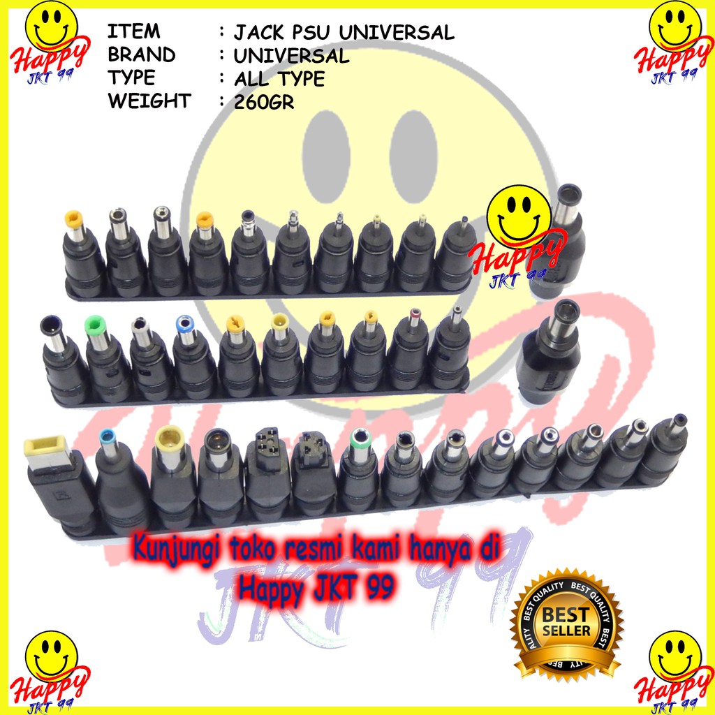 [ HAPPY JKT 99 ] JACK PSU UNIVERSAL LENGKAP TERBARU  ALL TYPE CONECTOR DC POWER ADAPTOR