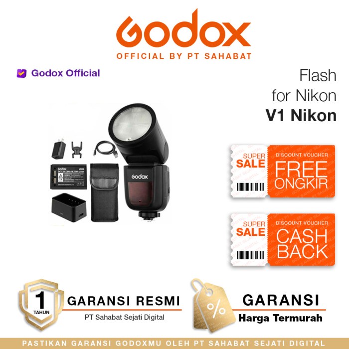 {adenastore} Godox V1 Flash for Nikon / Godox V1 / Godox V1 Nikon Berkualitas
