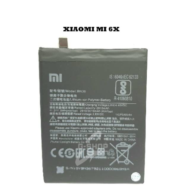 BATERAI / BATTERY / BATRE XIAOMI MI 6X / BN36 ORIGINAL