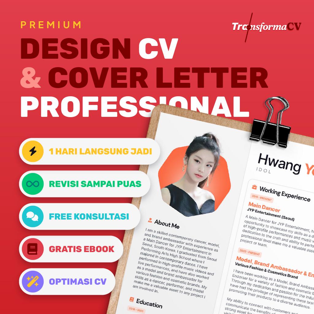 Jasa Design CV ATS Friendly dan Surat Lamaran Kerja/Cover Letter Professional & Premium 1 Hari Jadi,