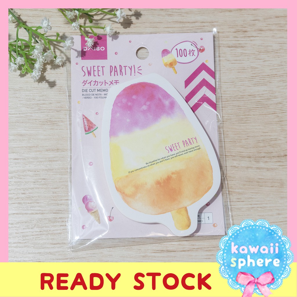 

Memo Pad Sweet Party Ice Cream Daiso Japan | Memo Block