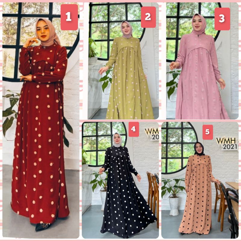 GAMIS WANITA MUSLIMAH DARI HMF LUXURY Chintya 4  Dress /# 44