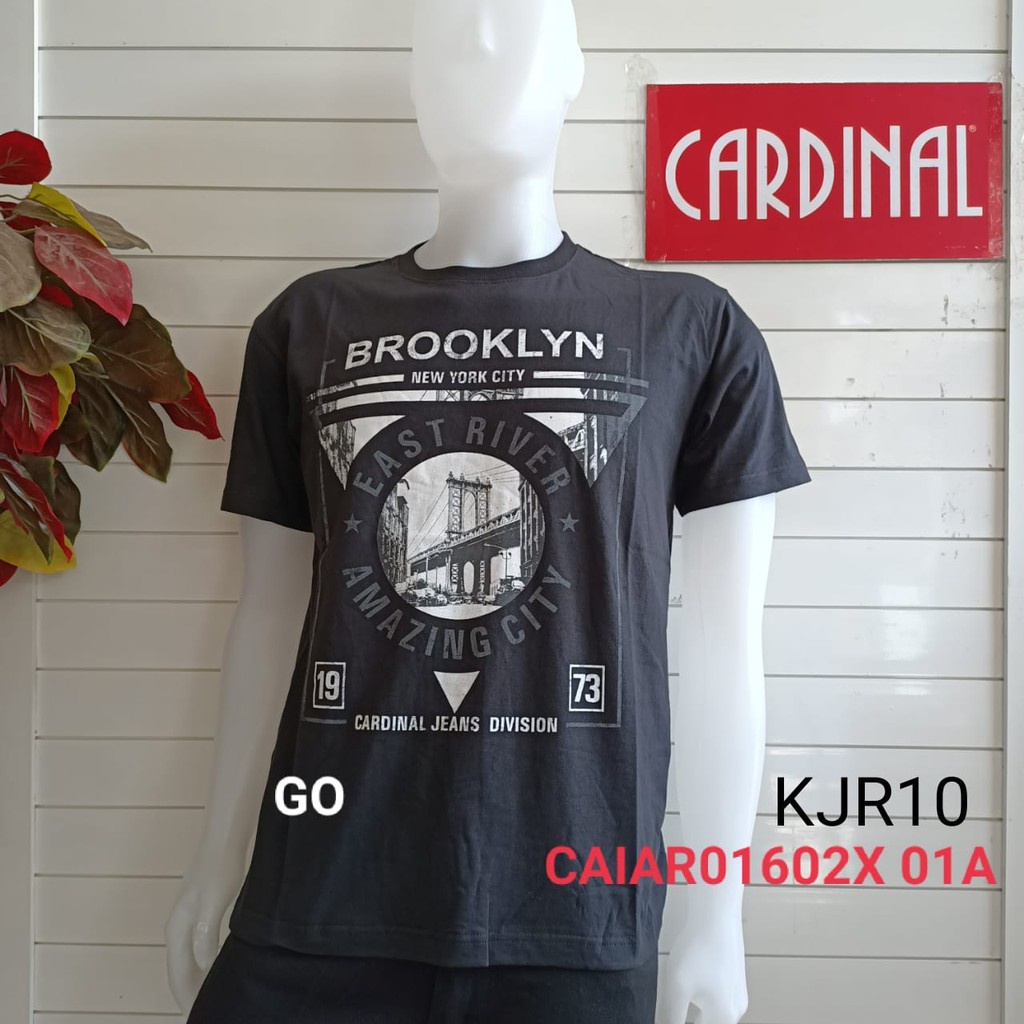 BB CARDINAL JEANS CB KAOS T-Shirt Cowok Baju Reguler Slimfit Cowok Lengan Pendek Bermotif