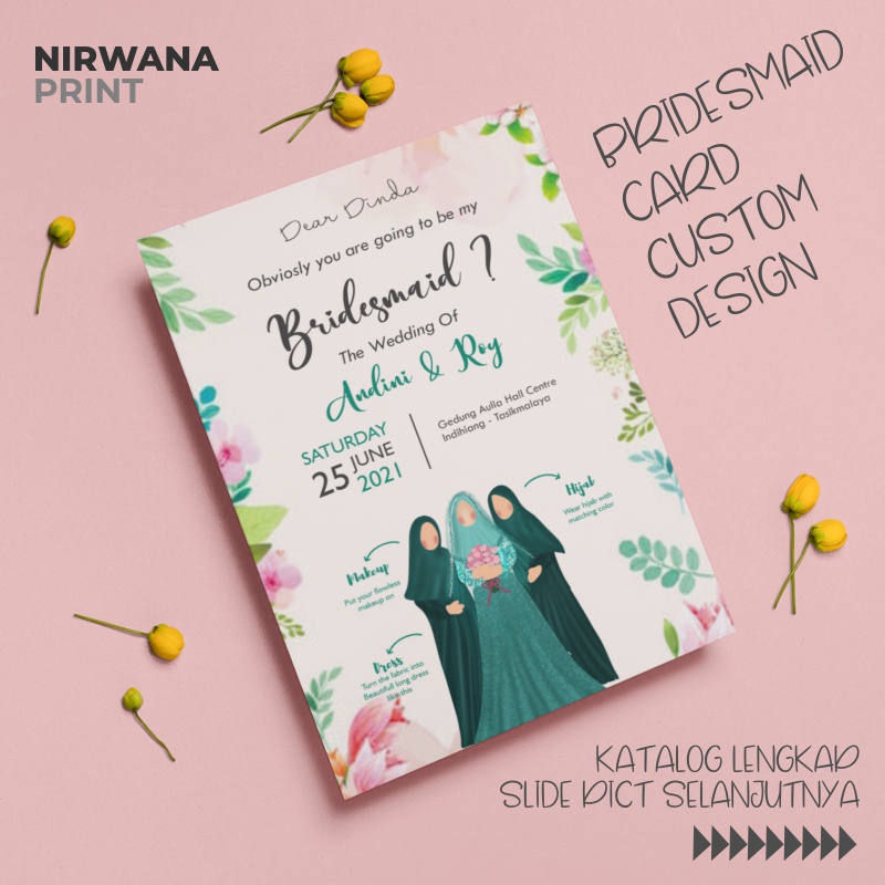 CUSTOM BRIDESMAID CARD | KARTU BRIDESMAID