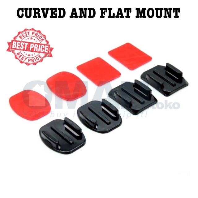 Curve and Flat Mount For GoPro Xiaomi Yi Cam SJCam BPro Murah