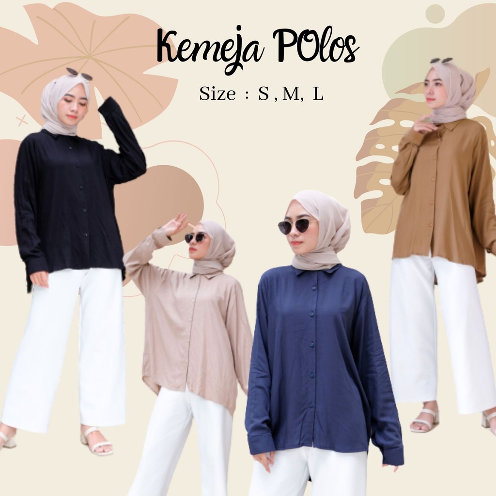 Kemeja Wanita Kemeja Polos Kemeja Polos Wanita Kemeja Polos Wanita Lengan Panjang Kemeja Kantor Wani