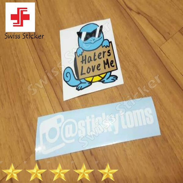 

Terlaris stiker Pokemon lucu Squirtle "Haters Love Me" Keren
