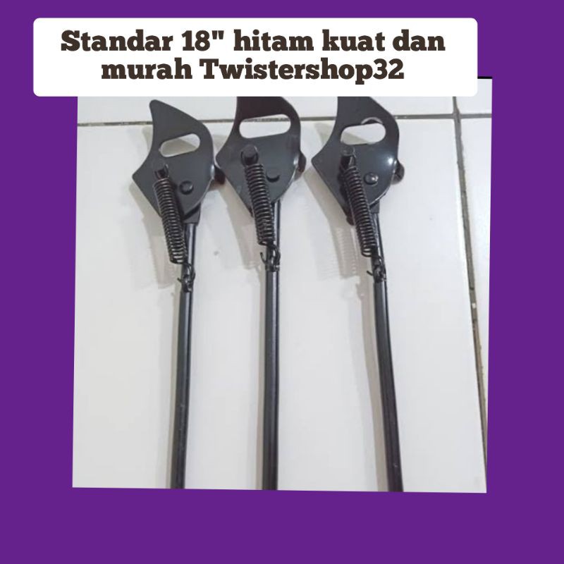 standar sepeda 18 &quot;kick stand hitam kuat