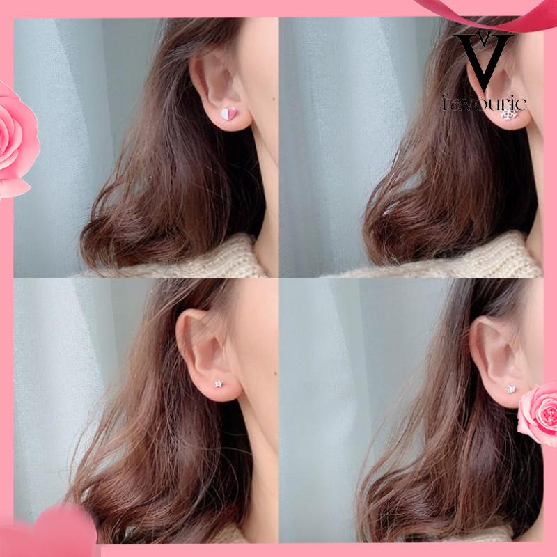 [COD]1 Set Satu minggu anting-anting set 925 anting mutiara fashion sederhana anting perhiasan kecil-FA