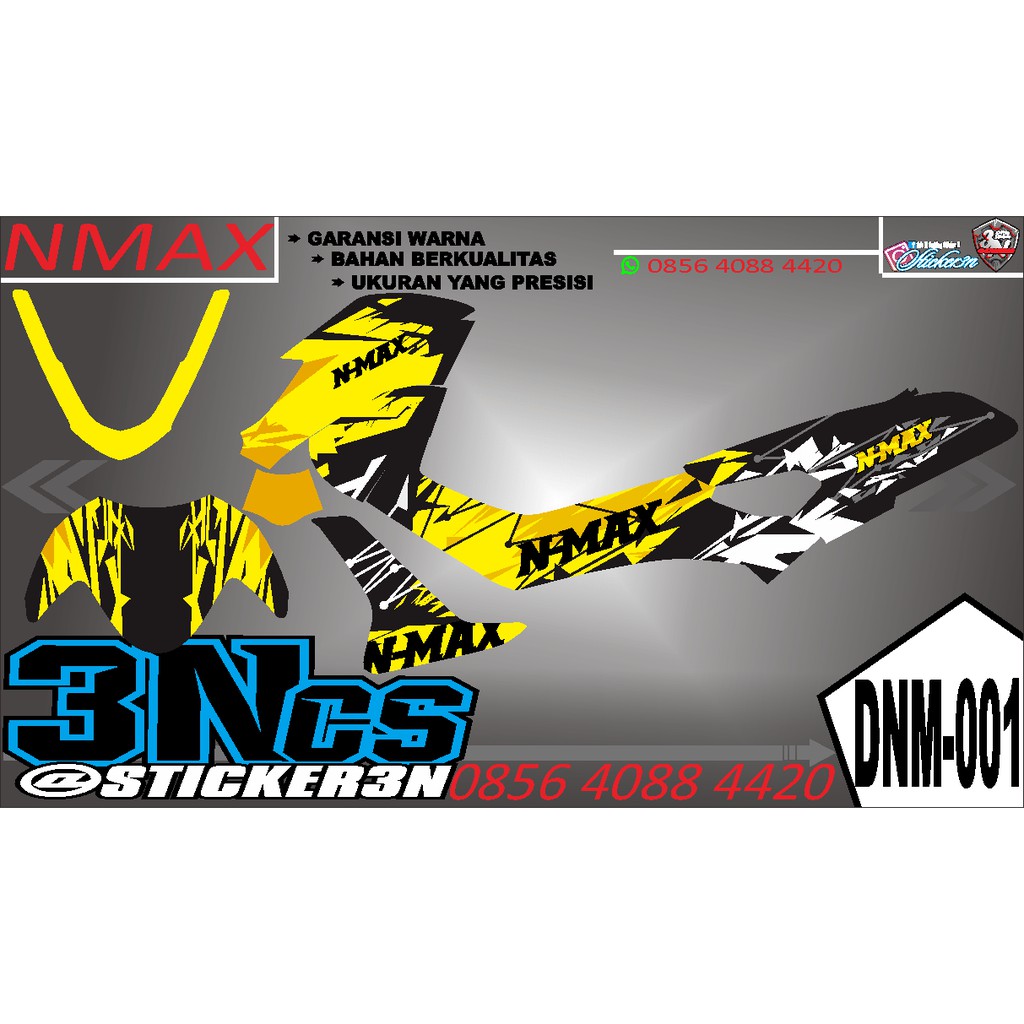 Decal Yamaha Old NMax 155 Fullbodi hitam kuning, Decal Yamaha Nmax 155 Lama Fullbodi hitam kuning