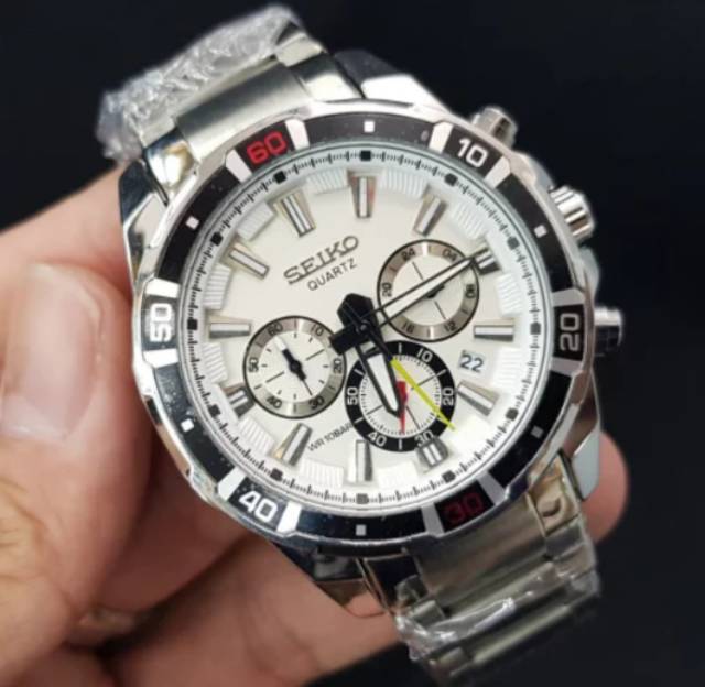 Jam Tangan Pria Seiko Chrono Rantai Hitam