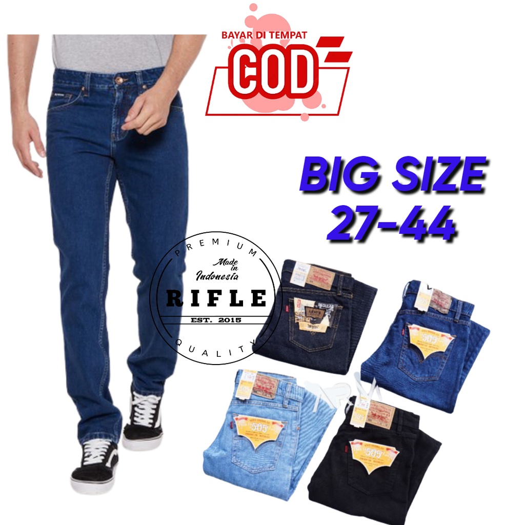 Celana Jeans Panjang Pria Regular Fit Size 27-44