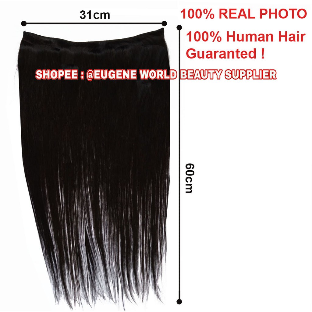 HAIR EXTENSION HAIRCLIP 100% RAMBUT ASLI HAIR CLIP RAMBUT ASLI HUMAN HAIR RAMBUT REMY HAIR 60 CM