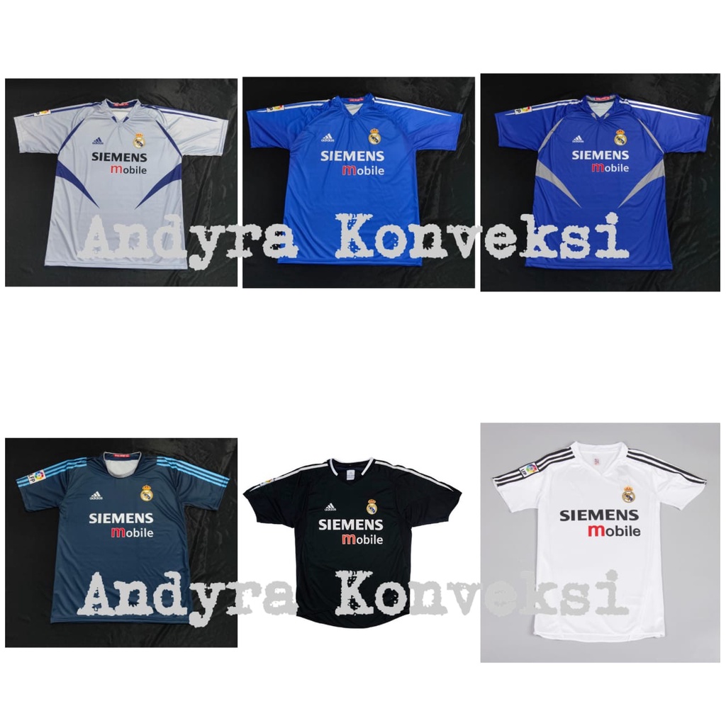 JERSEY RETRO - REAL MADRID 2004 LENGKAP - FULL PRINTING - FREE NAME SET BEBAS