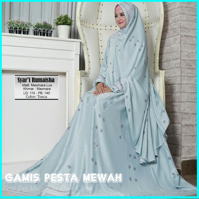 GAMIS SYARI PESTA TOSCA RUMAISHA FREE KHIMAR GAMIS TOSCA BAJU KONDANGAN MEWAH ORIGINAL