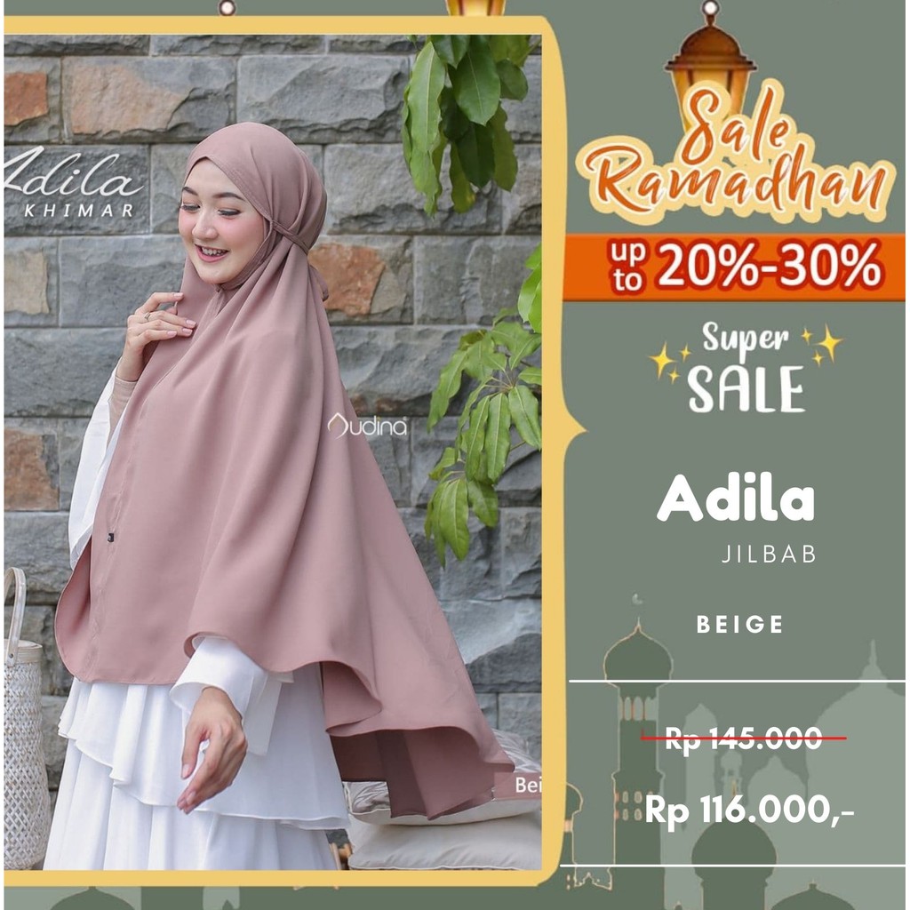 Adila khimar/bergo harian ori Audina