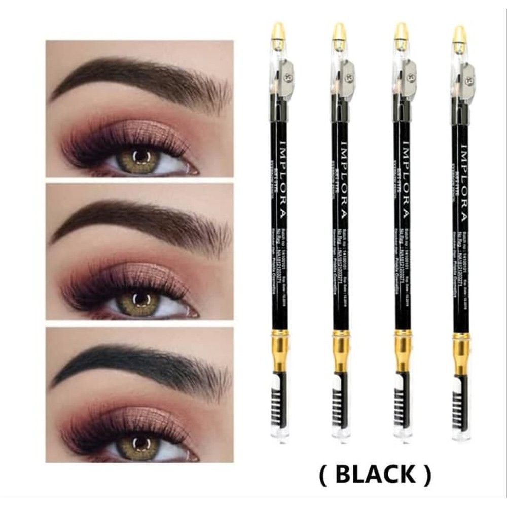 PENSIL ALIS IMPLORA / PENSIL ALIS IMPLORA EYEBROW / IMPLORA PENSIL ALIS IMPLORA COKLAT HITAM SILVER