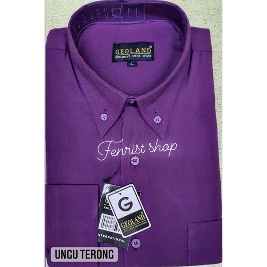 Kemeja Pria Panjang Formal Reguler Geoland Ungu Tua/Ungu Terong