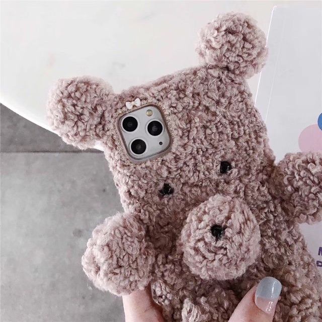 Furr Case Bear untuk All Phone Types iPhone Oppo Vivo Xiaomi Samsung Huawei Realme 5 3 pro V15 F11