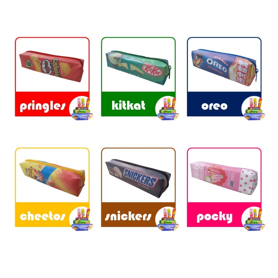 Kotak Pensil Motif Snack Food Fruit and Drink