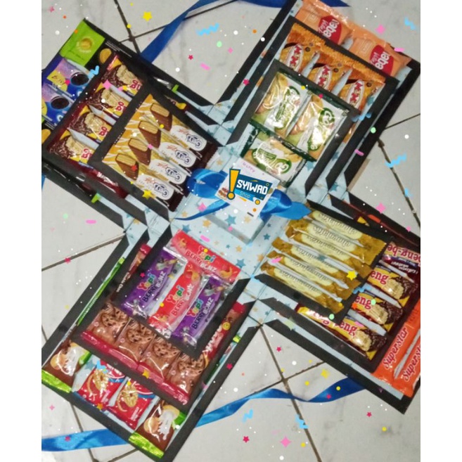 Explosion box snack ukuran besar 3 layer