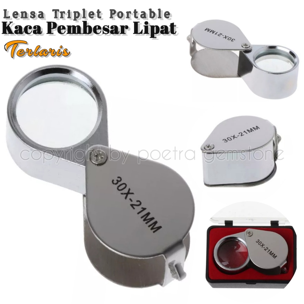 Lensa Triplet Portable Kaca Pembesar Lipat Terlaris