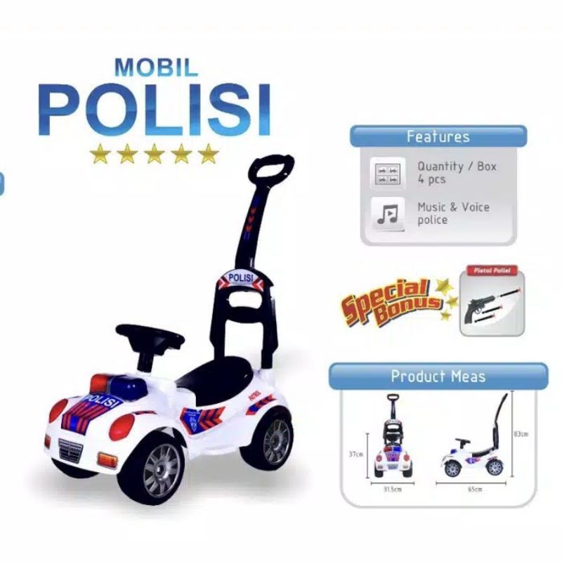Mainan Anak Mobil Ride On Yotta Polisi Mobil Dorong Polisi Ada Musik